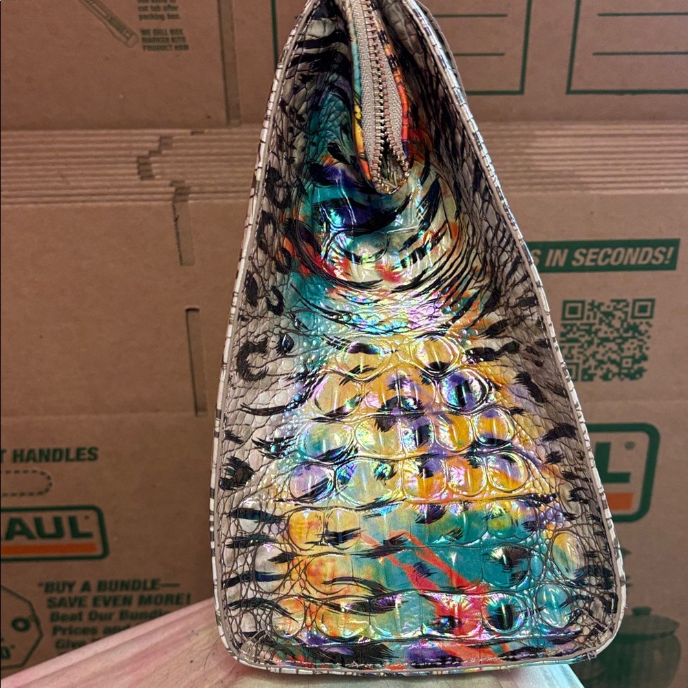 Brahmin Vibrant Croc-Embossed Shoulder Bag - Picture 6 of 7